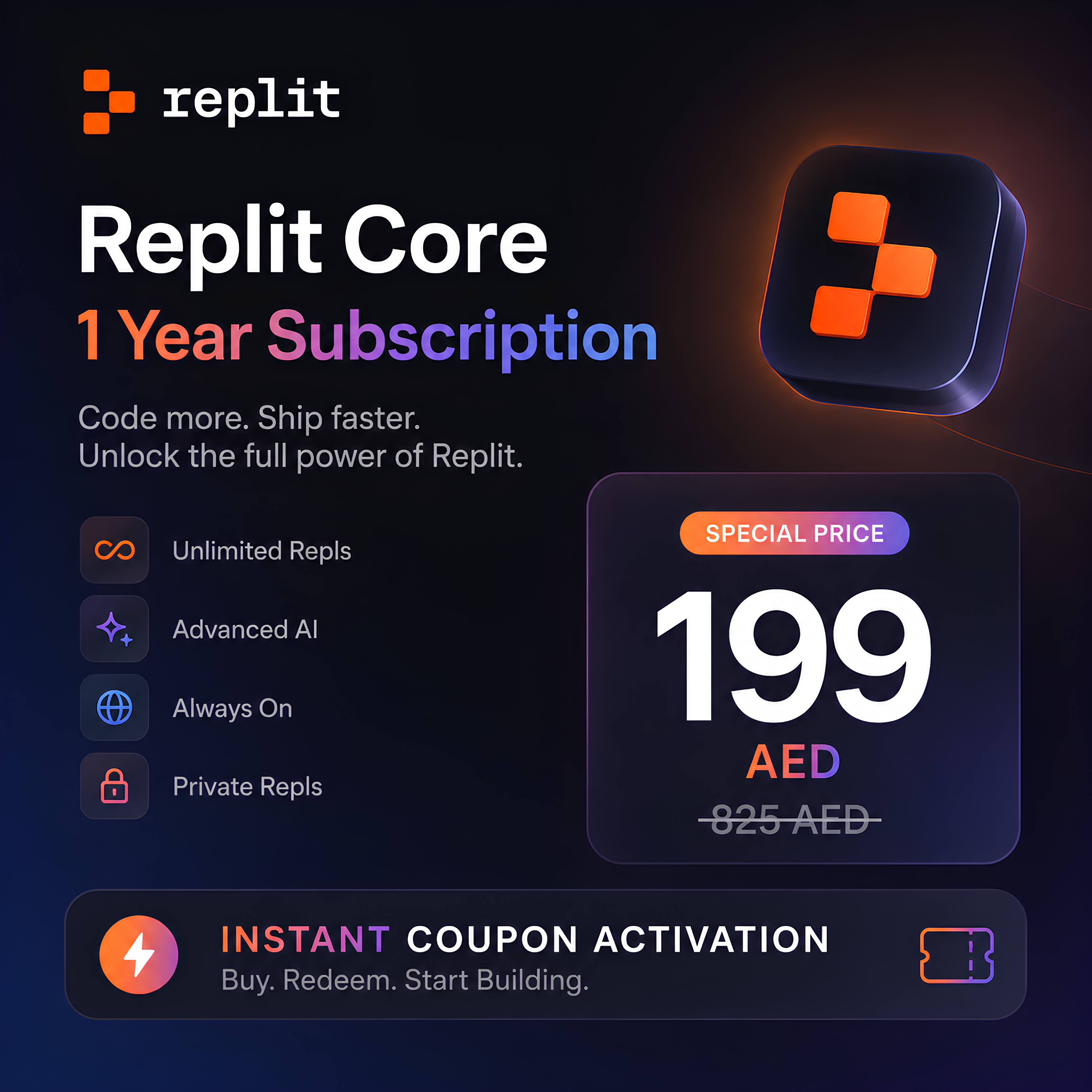 Replit Core Plan - 1 Year